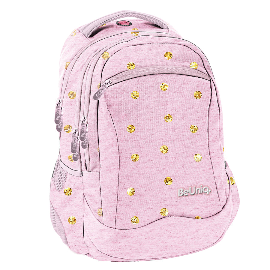 School backpack BeUniq gold Dots youth dots pink for teenager
