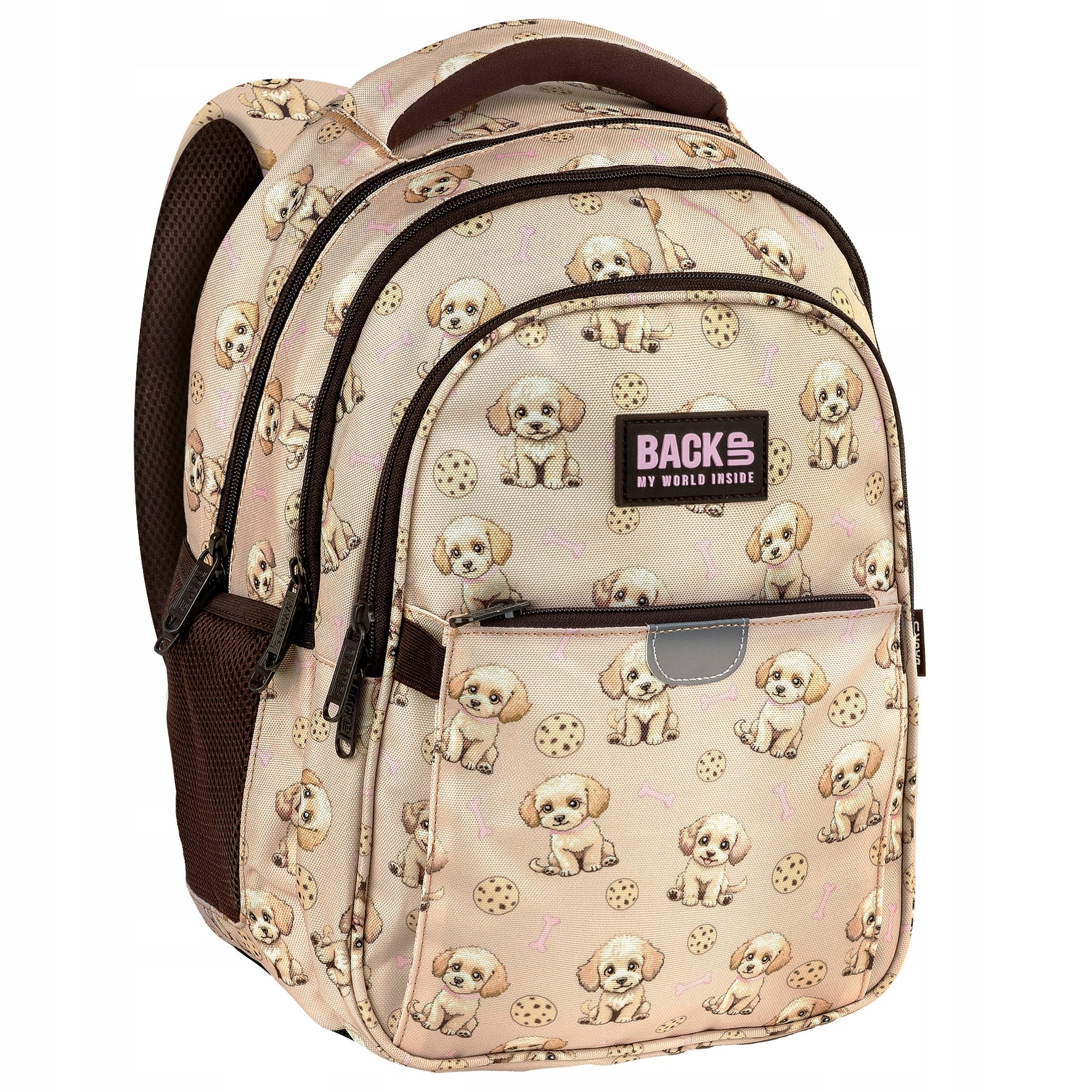School backpack CLASS 1-2 BackUP 22 L BEIGE DOGS SHIH POO for GIRLS Packaging status original