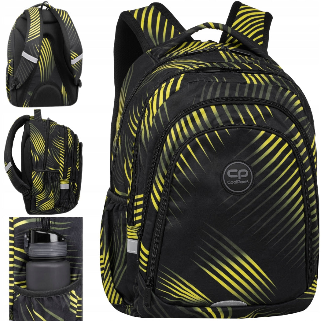 School backpack CoolPack Drafter Comb black yellow for boy