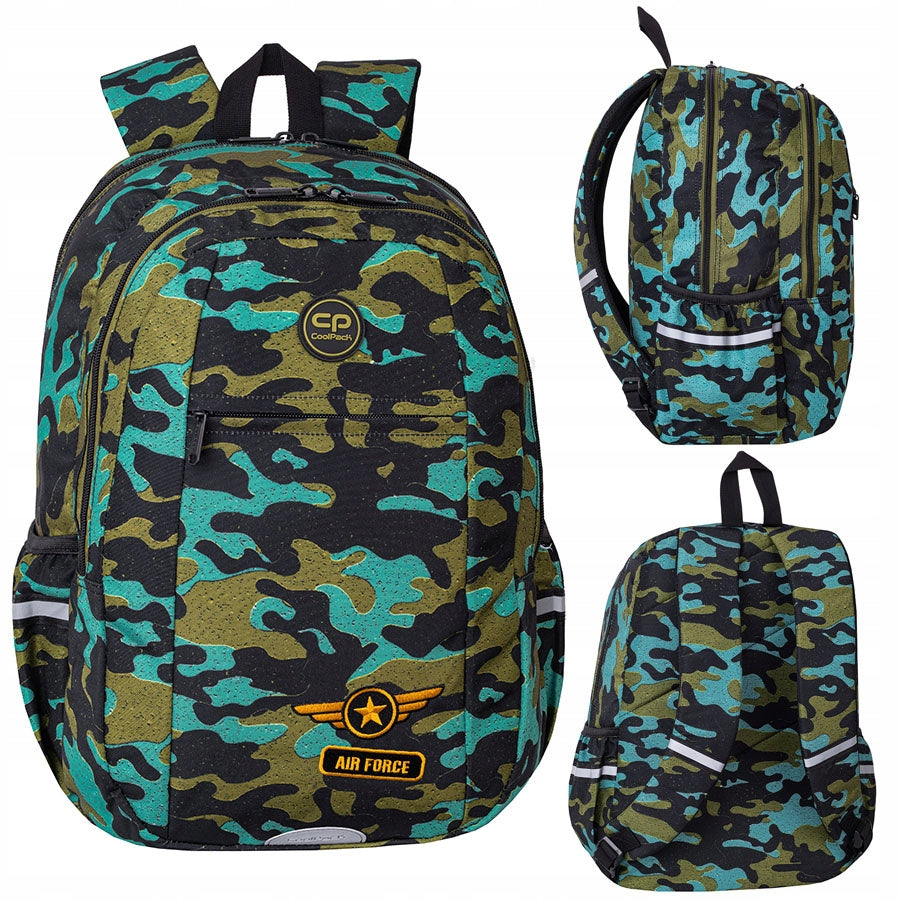 School backpack Coolpack Climber Air Force for boys 25 liters 2 compartments