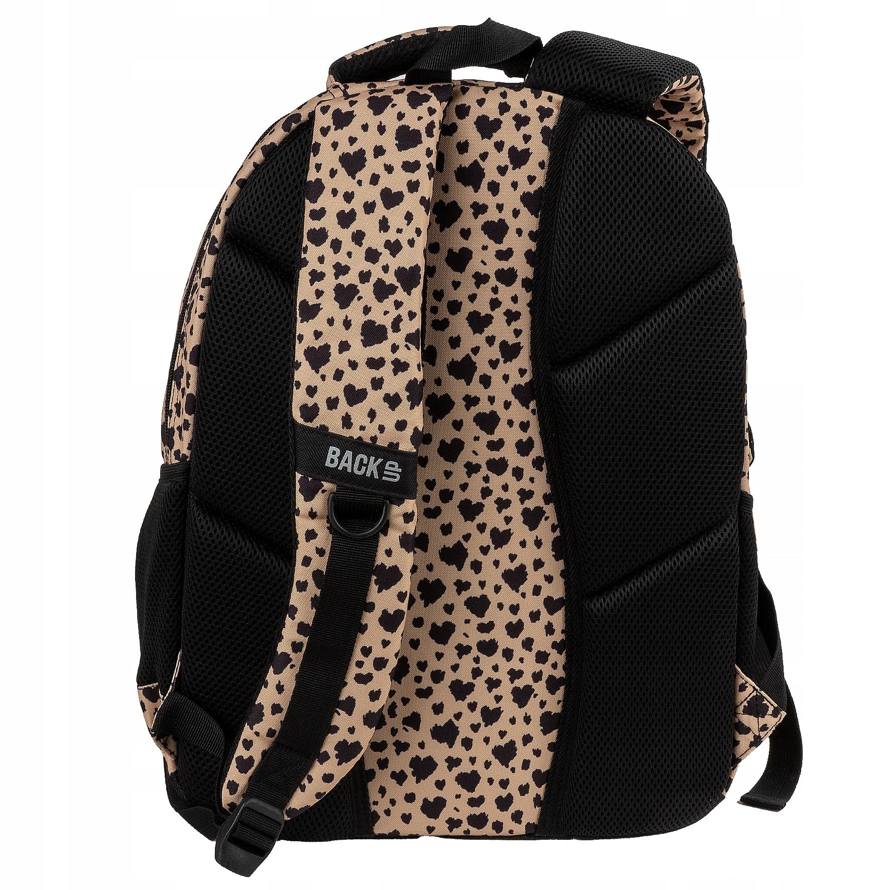 School backpack FOR GIRLS BackUP 26 L LEOPARD BLACK AND BEIGE LEOPARD PRINT Manufacturer code PLECAK SZKOLNY MŁODZIEŻOWY DLA DZIEWCZYNY