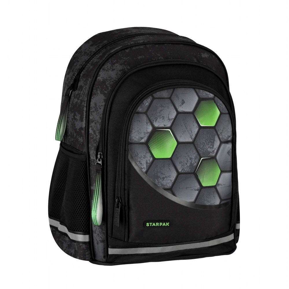 School backpack Football ball green STARPAK 527190