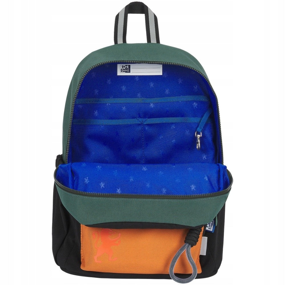 School backpack OXFORD FUNKY GREEN WITH BROWN Brand Oxford