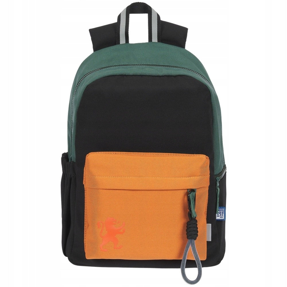 School backpack OXFORD FUNKY GREEN WITH BROWN
