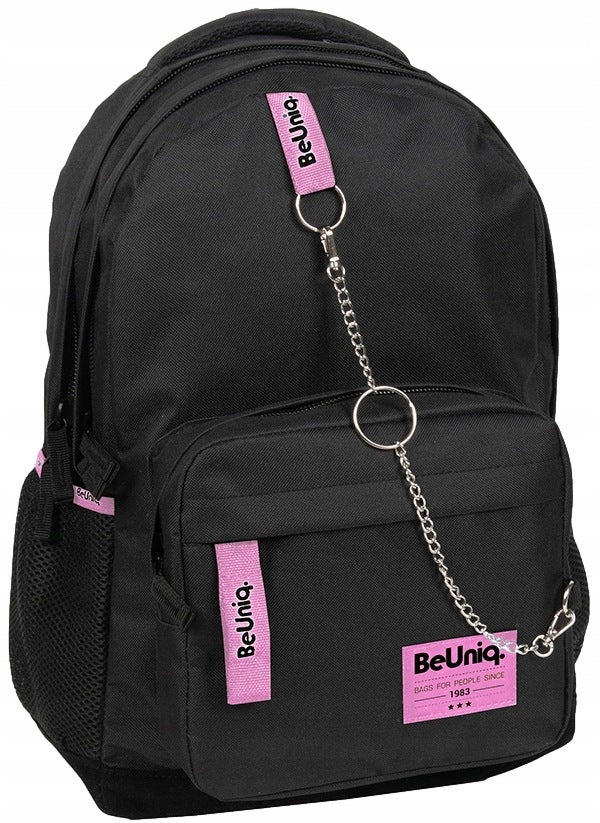 School backpack Paso BeUniq multi-chamber black-pink Packaging status original