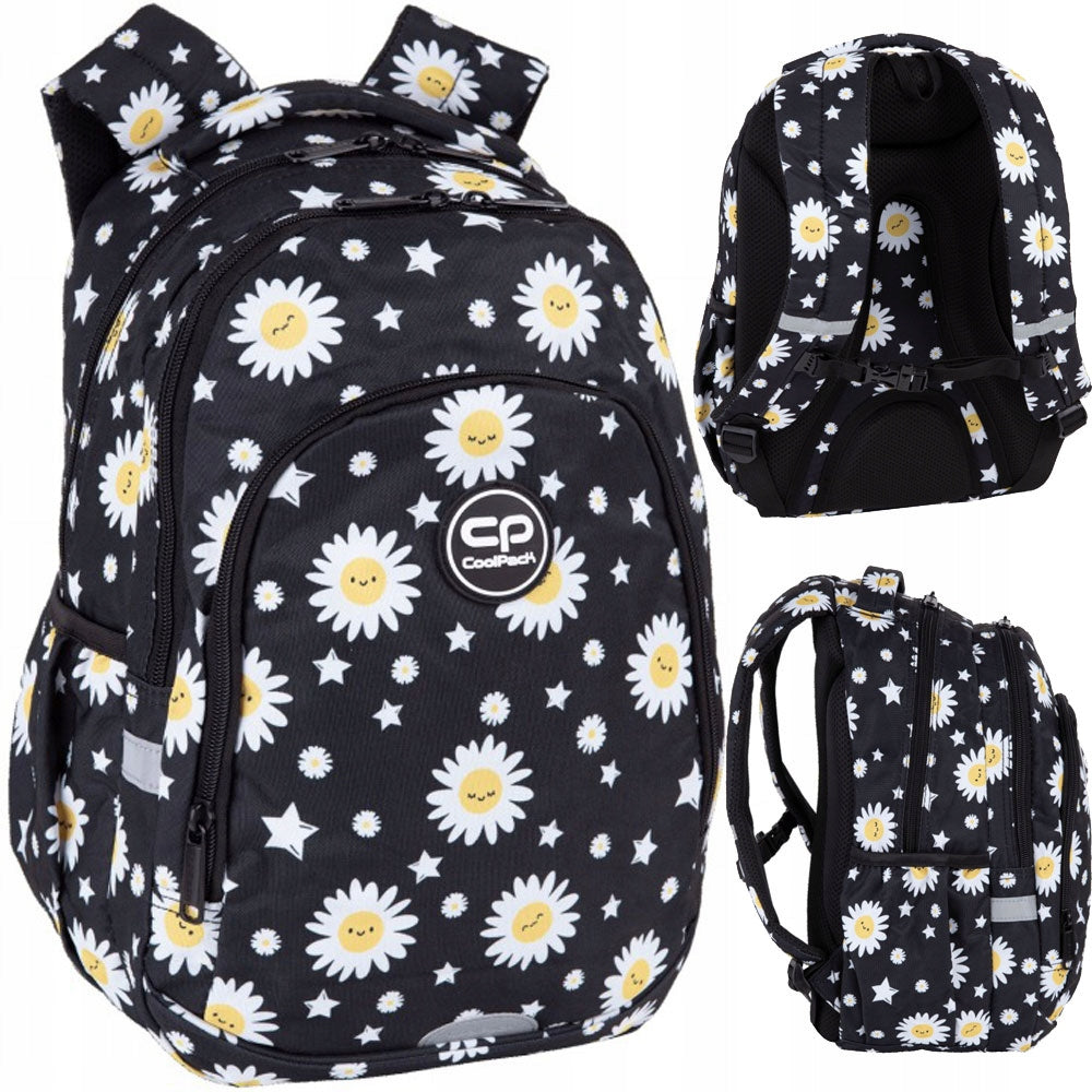 School backpack Prime Pro Daisy Black flower for girls Coolpack F162817