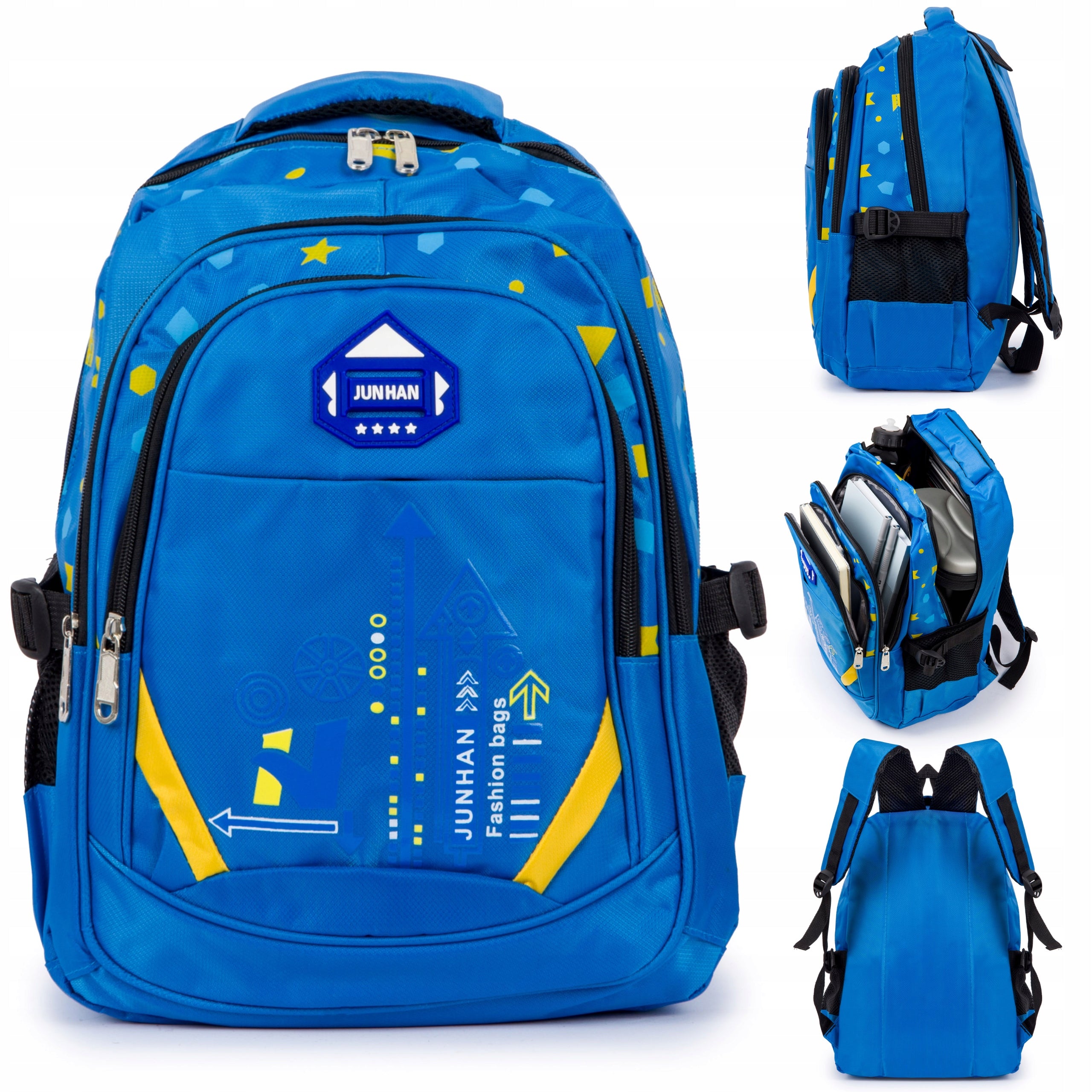 School backpack SIMPLE children's solid roomy strong classic Class 1-3