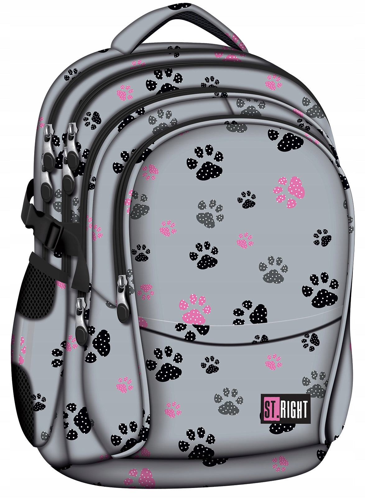 School backpack St.Right multi-chamber 23 l grey-pink