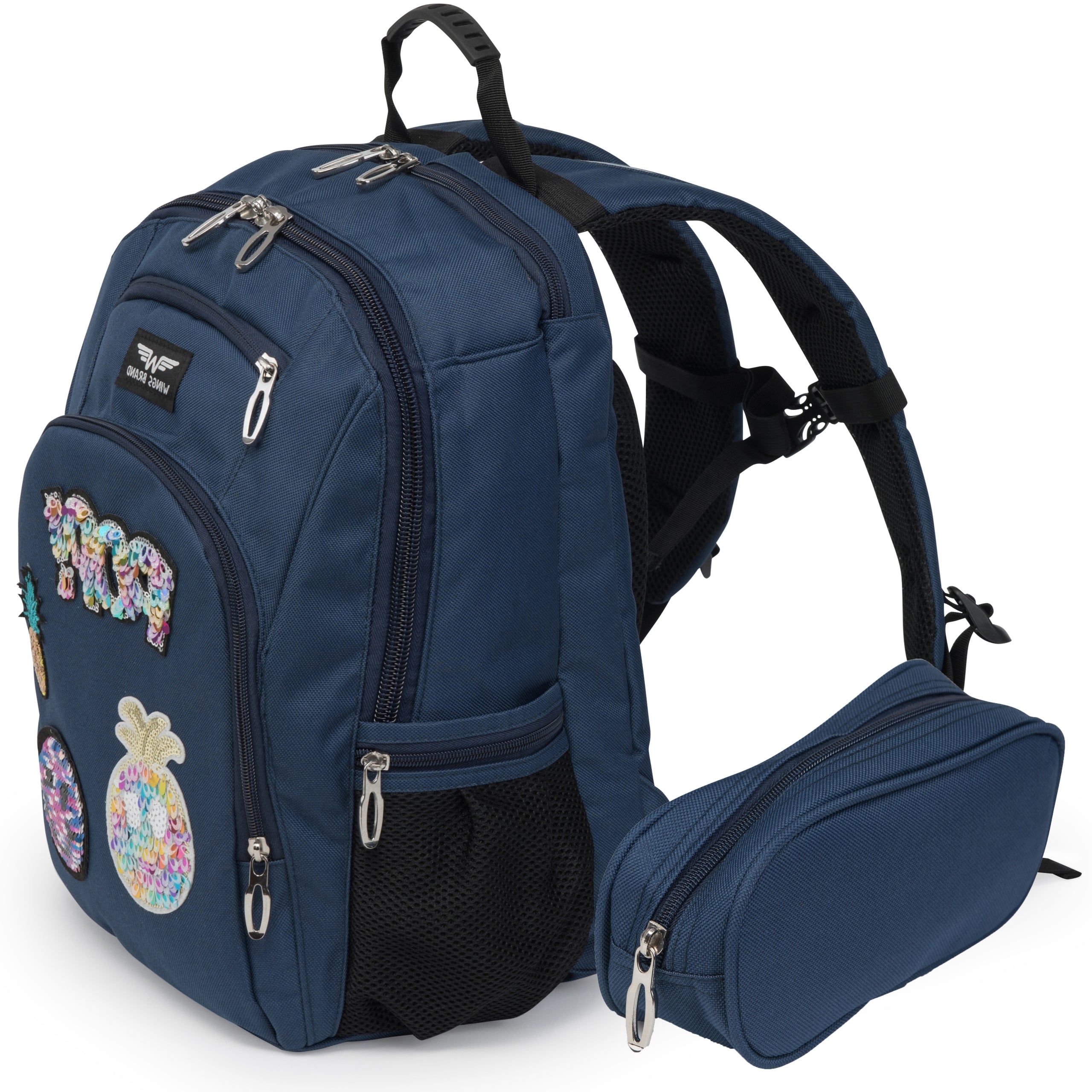 School backpack YOUTH with pencil case included large satchel WINGS Brand Wings