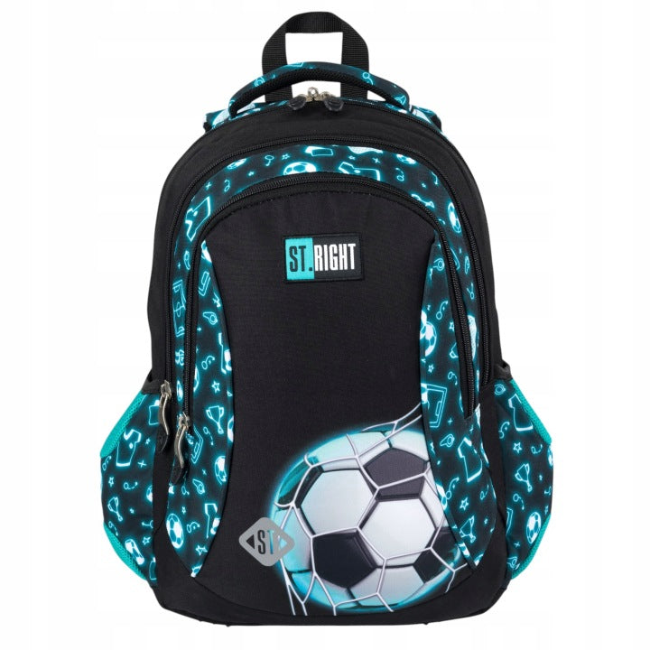 School backpack Youth multi-chamber St.Right FOOTBALL NEON BALL Manufacturer code 681141