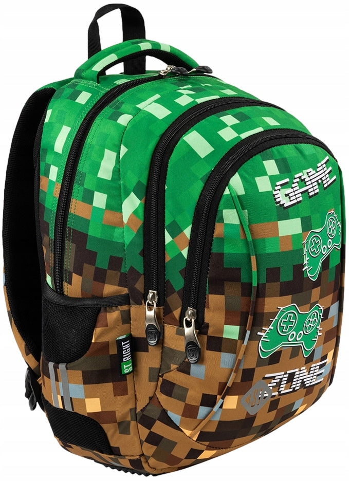 School backpack Youth multi-chamber St.Right PIXEL Brand St.Right