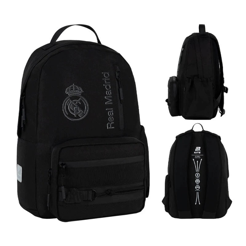 School backpack black Real Madrid youth for boys 9-12 years Kite