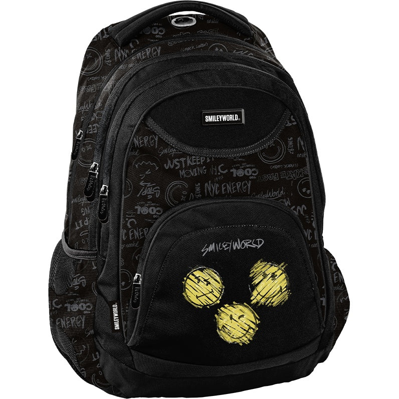 School backpack black for boy girl Smiley 4 8 class Manufacturer code SM26LB-2708