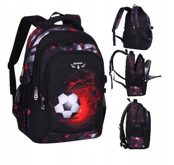 School backpack child boys city satchel with ball SCHOOL (I099)