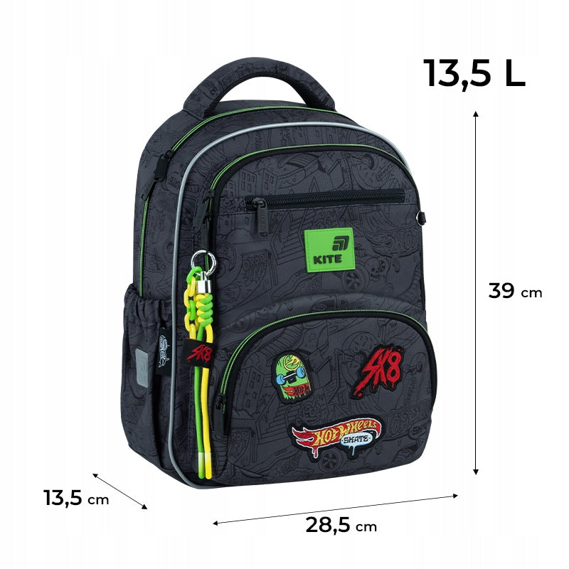 School backpack for boy 6 7 8 9 10 years orthopedic skate Hot Wheels Kite Manufacturer code HW26-773M