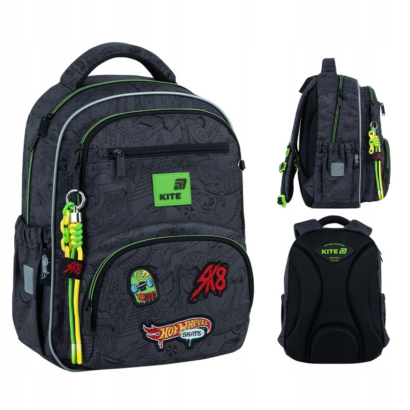School backpack for boy 6 7 8 9 10 years orthopedic skate Hot Wheels Kite