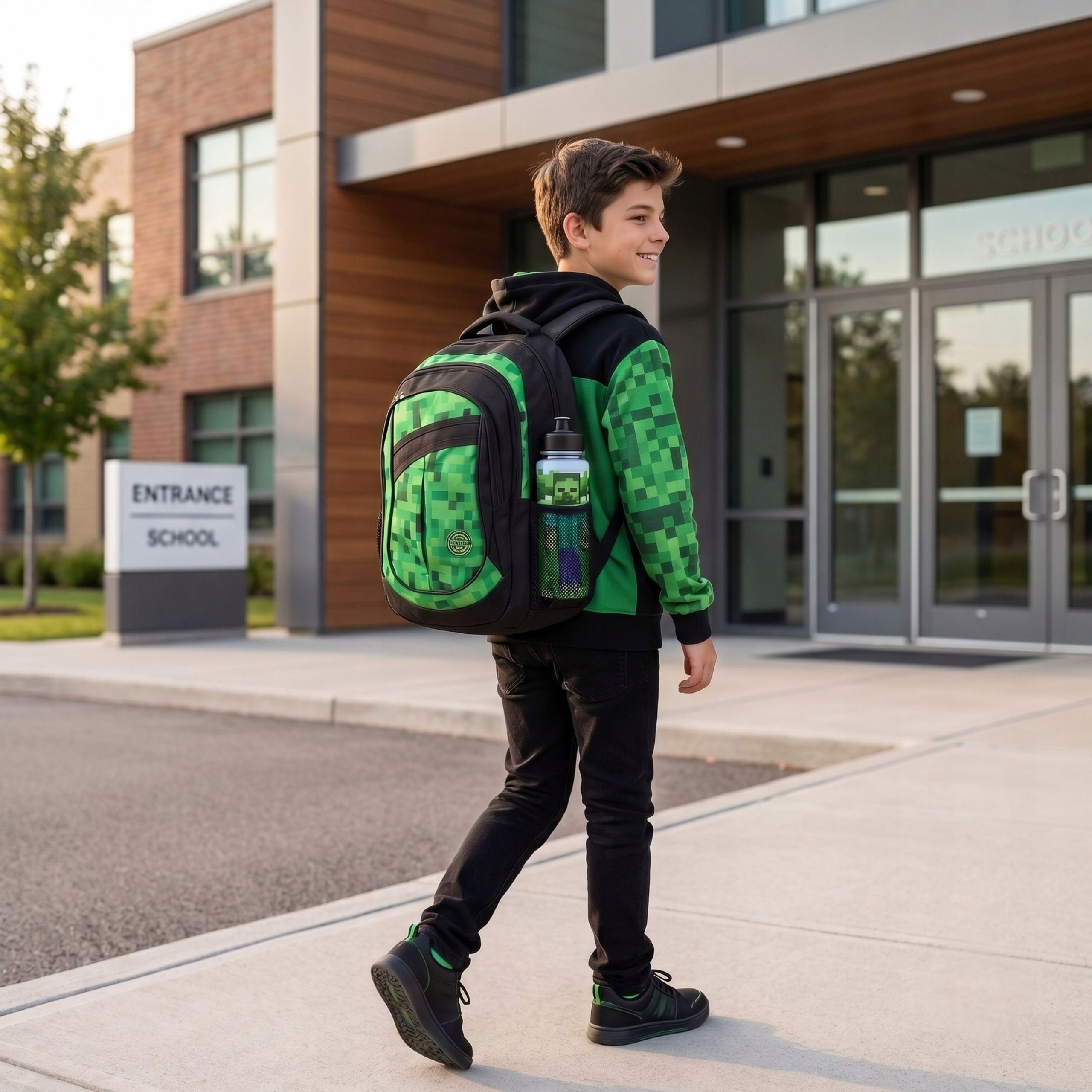 School backpack for boy craft pixel blocks 25L Polish product mainkraft Manufacturer code PLCHIN PIXEL