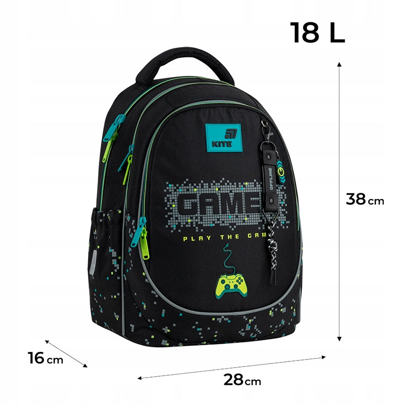 School backpack for boys 6-10 years orthopedic black Game Kite Manufacturer code K26-700M-4