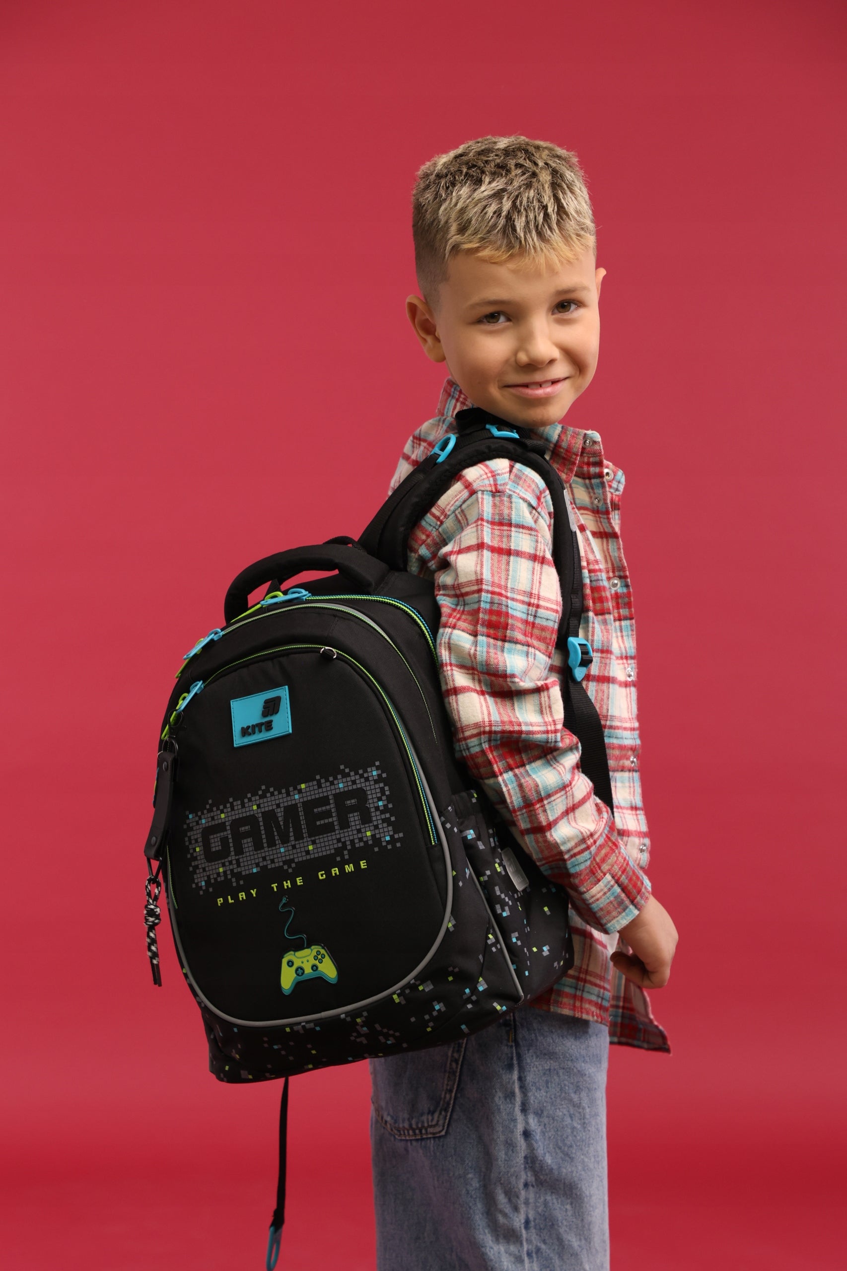 School backpack for boys 6-10 years orthopedic black Game Kite Packaging status original