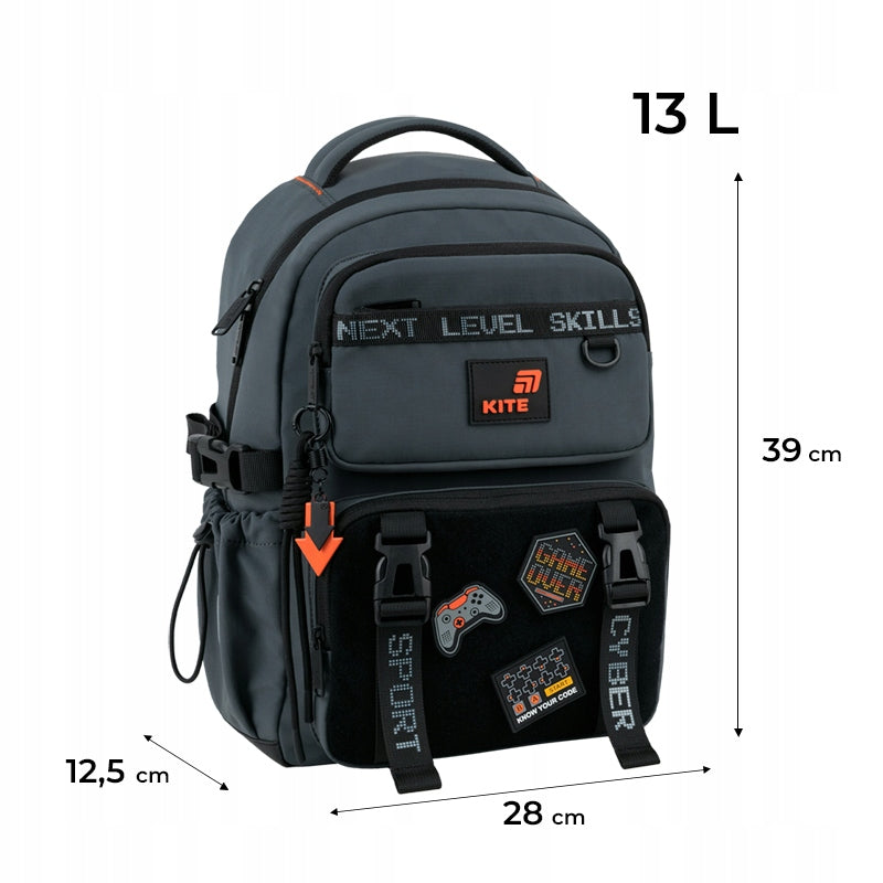 School backpack for boys 6-12 years old with Velcro patches and keychain Kite Manufacturer code K26-1022M-3