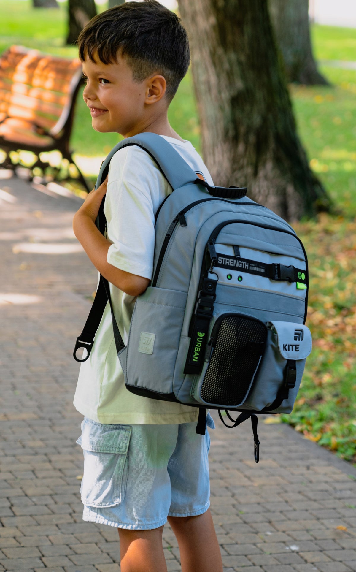 School backpack for boys 6-12 years old with reflectors class 1-6 Kite Packaging status original