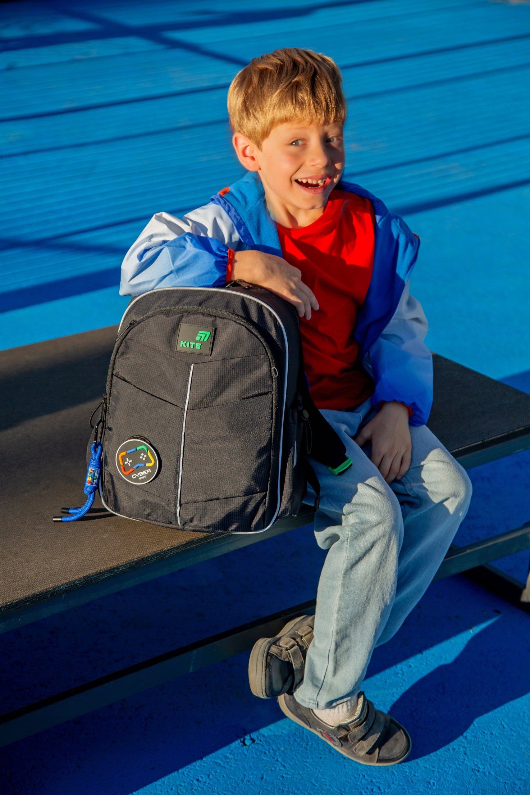 School backpack for boys 6-8 years old with patch 1st class orthopedic Kite Packaging status original