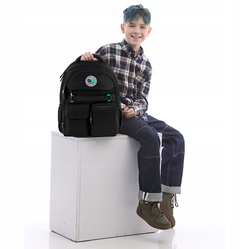 School backpack for boys 9-12 years anatomical backpack black GoPack Manufacturer code GO26-183M-3