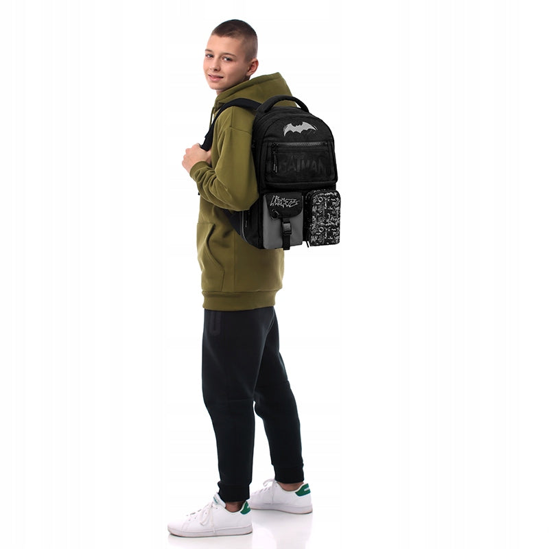 School backpack for boys 9-12 years black Batman Kite Packaging status original