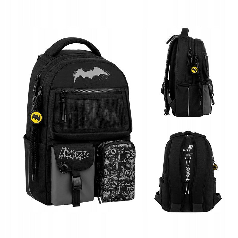 School backpack for boys 9-12 years black Batman Kite