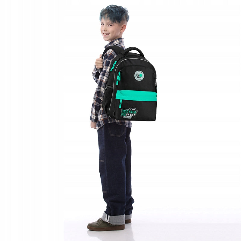School backpack for boys 9-12 years black multi-chamber GoPack Packaging status original