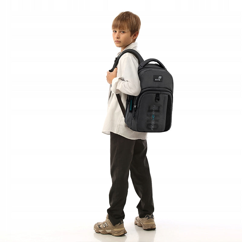 School backpack for boys 9-12 years grey with breathable backrest Kite Packaging status original
