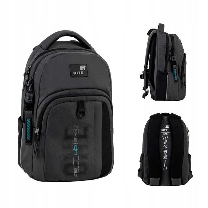 School backpack for boys 9-12 years grey with breathable backrest Kite