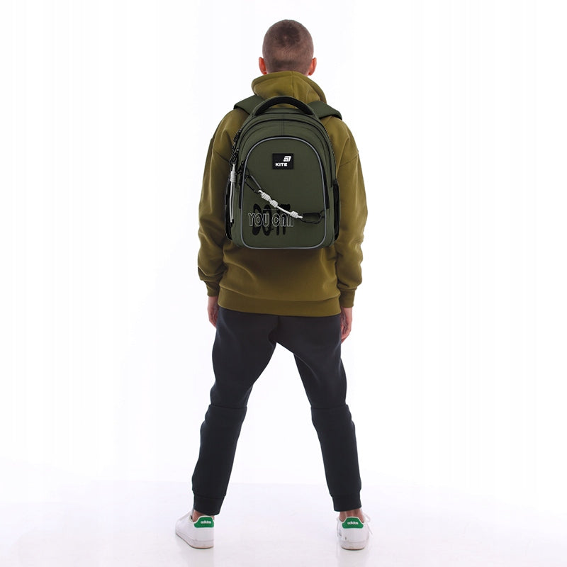 School backpack for boys 9-12 years youth wilochomber khaki Kite Manufacturer code K26-8001M-2