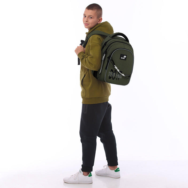School backpack for boys 9-12 years youth wilochomber khaki Kite Packaging status original