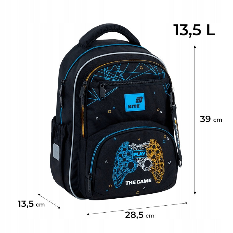 School backpack for boys Game black with chest strap up to 1-5 class Kite Manufacturer code K26-773M-4