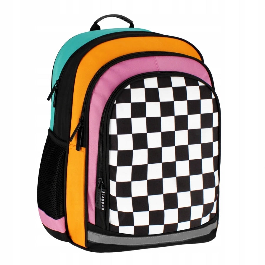 School backpack for children youth large multi-chamber theme chessboard Packaging status original