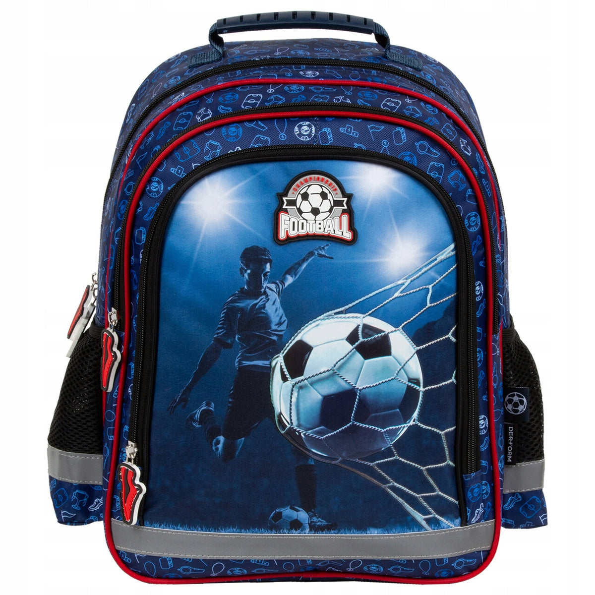 School backpack for class 1 - 3 for boy footballer lots of pockets Manufacturer code PL15BPI19