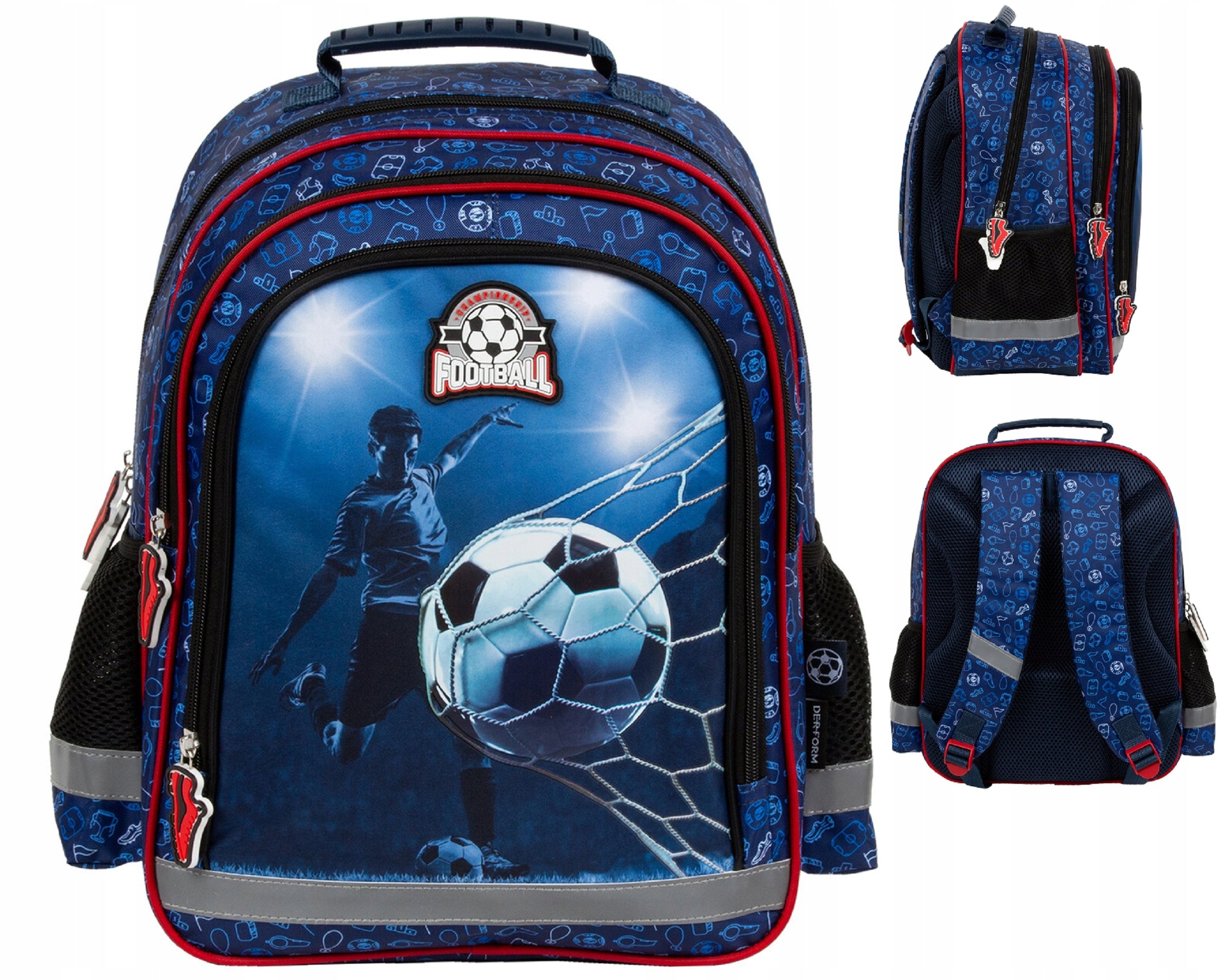 School backpack for class 1 - 3 for boy footballer lots of pockets