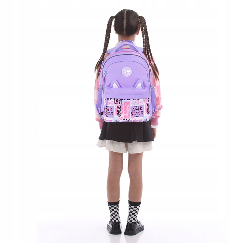 School backpack for girls 9-12 years old with chest strap purple GoPack Manufacturer code GO26-182M-4