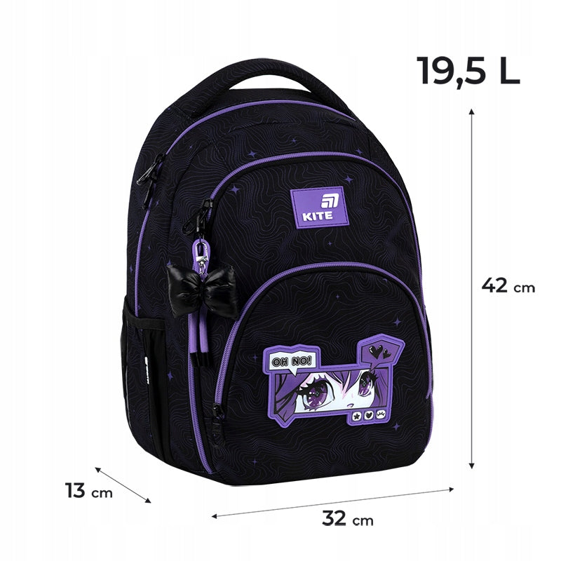 School backpack for girls 9-12 years youth roomy black Kite Manufacturer code K26-905M-1