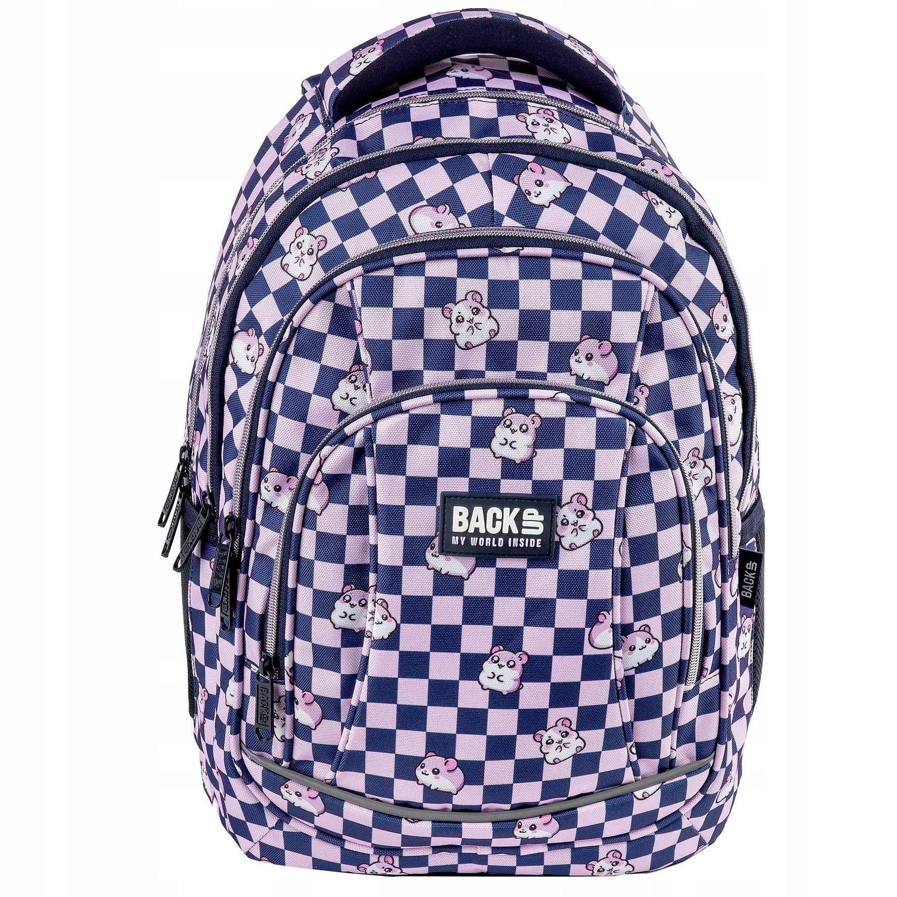 School backpack for girls BackUP 26 L HAMSTERS CHESSBOARD girls Manufacturer code PLB8A30 Zestaw2