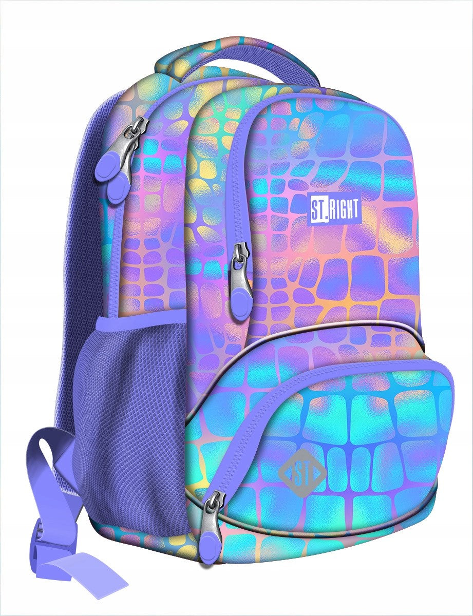 School backpack for girls St.Right Pastel Snake