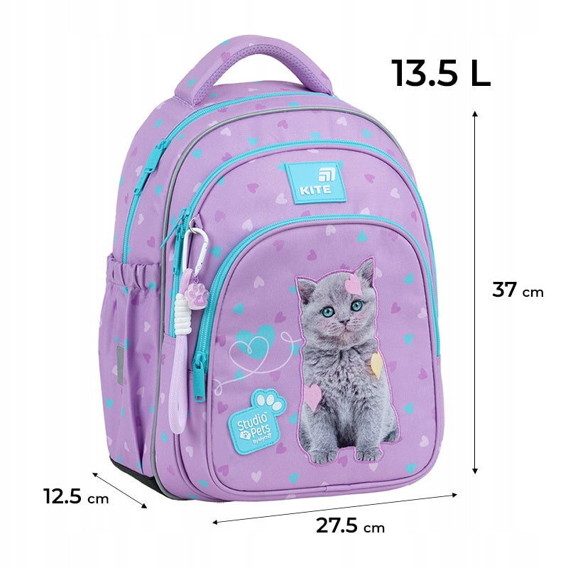 School backpack for girls light profiled kitten Studio Pets Kite Manufacturer code SP26-763S
