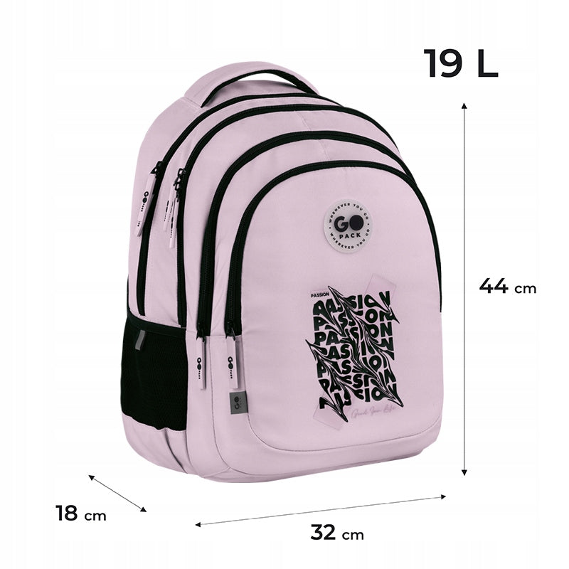 School backpack for girls multi-chamber pink GoPack Manufacturer code GO26-162L-2