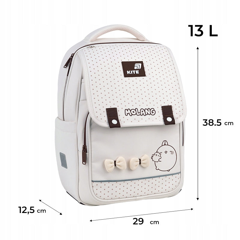 School backpack for girls orthopedic 1-6 class beige Molang Kite Manufacturer code ML26-772M
