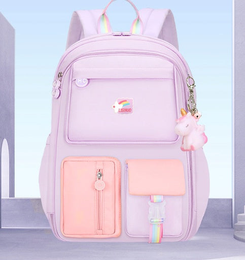 School backpack for girls pastel purple (D050) Brand K&M