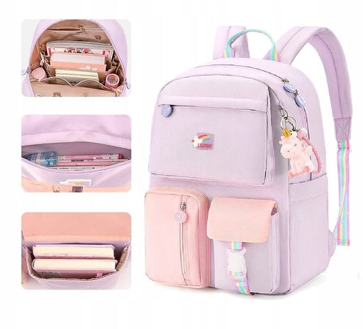School backpack for girls pastel purple (D050) EAN (GTIN) 5903794636484