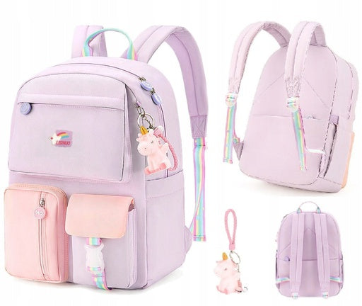 School backpack for girls pastel purple (D050)