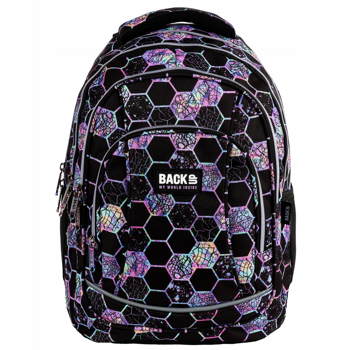 School backpack for girls + pencil case BackUP 26 L NEON LIGHTS girls Manufacturer code PLB8A26 zestaw