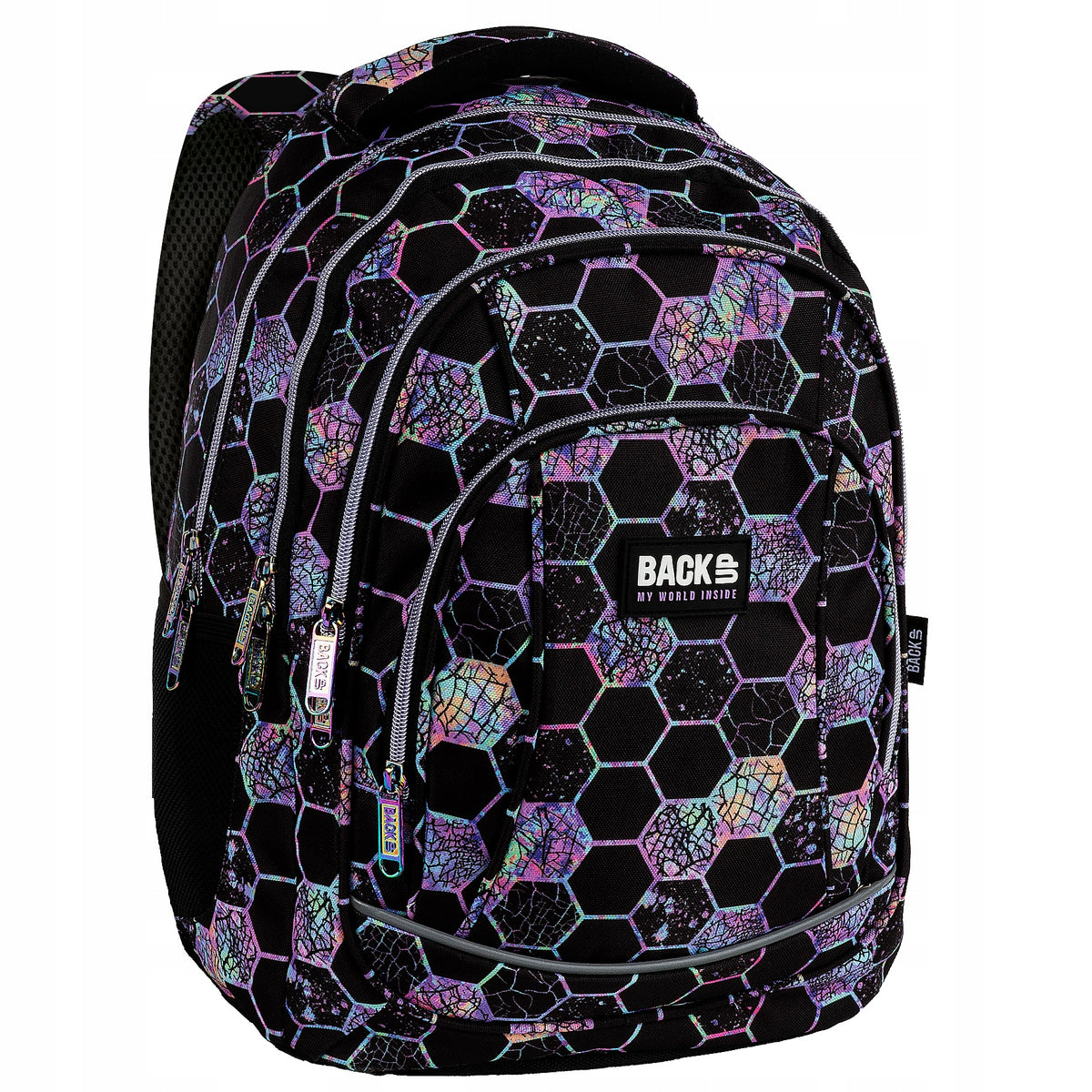 School backpack for girls + pencil case BackUP 26 L NEON LIGHTS girls Packaging status original